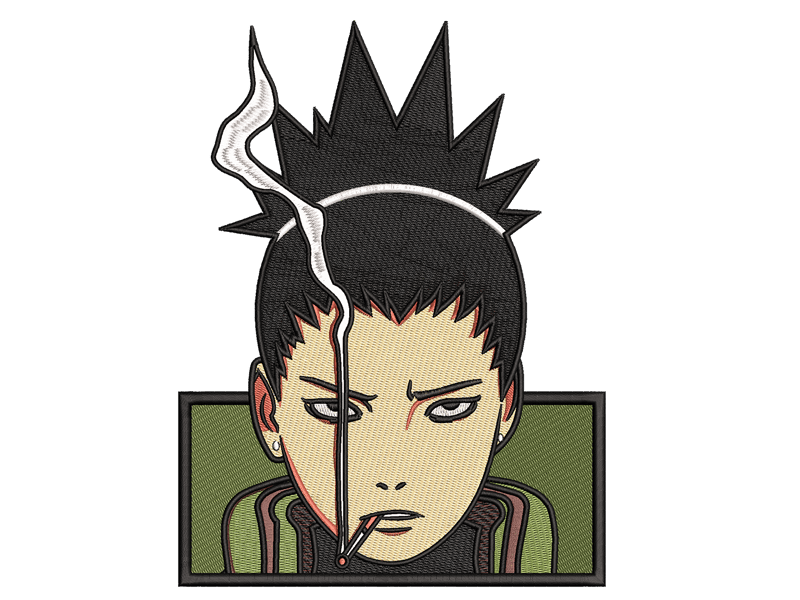 Anime-Inspired  Shikamaru Nara Embroidery Design File main image - This anime embroidery designs files featuring  Shikamaru Nara from Naruto. Digital download in DST & PES formats. High-quality machine embroidery patterns by EmbroPlex.
