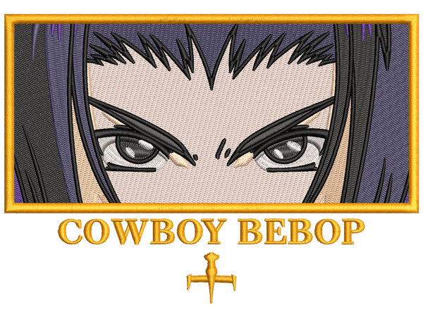 Faye Valentine Embroidery Design File main image - This Anime embroidery design file features Faye Valentine from Cowboy Bebop. Digital download in DST & PES formats. High-quality machine embroidery patterns by EmbroPlex.