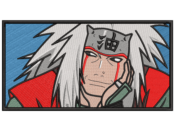 Jiraiya Embroidery Design File main image - This Anime embroidery design file features Jiraiya from Naruto. Digital download in DST & PES formats. High-quality machine embroidery patterns by EmbroPlex.