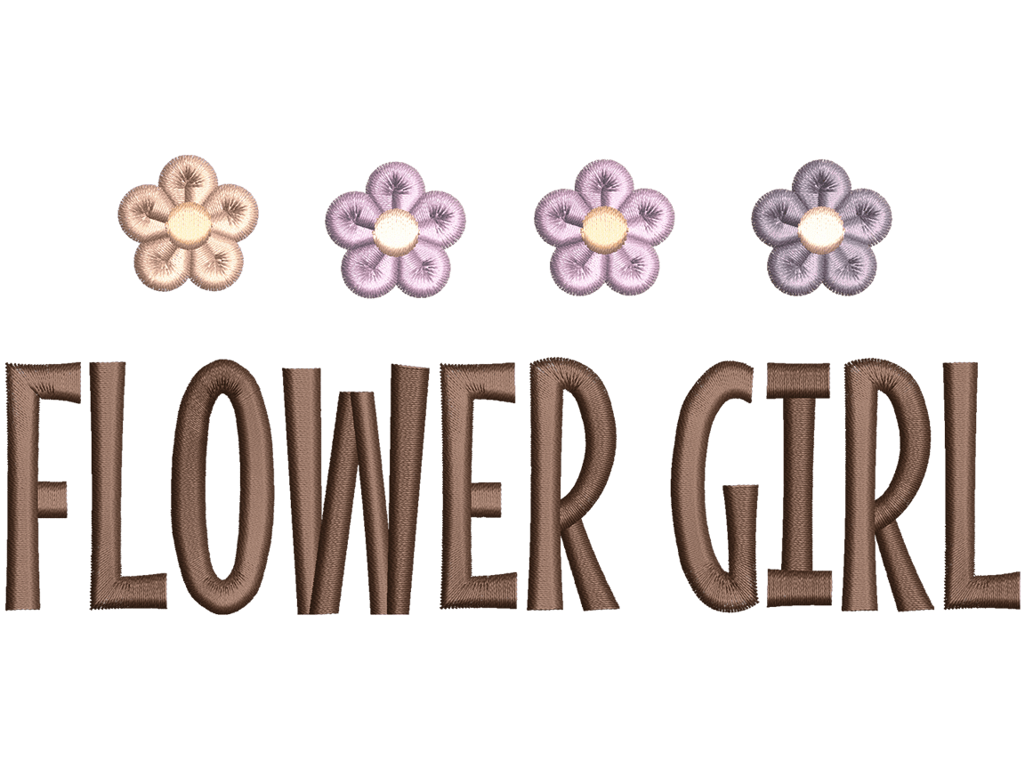 Flower Girl Embroidery Design File main image - This funny embroidery design file features Flower Girl from Summer Design. Digital download in DST & PES formats. High-quality machine embroidery patterns by EmbroPlex.