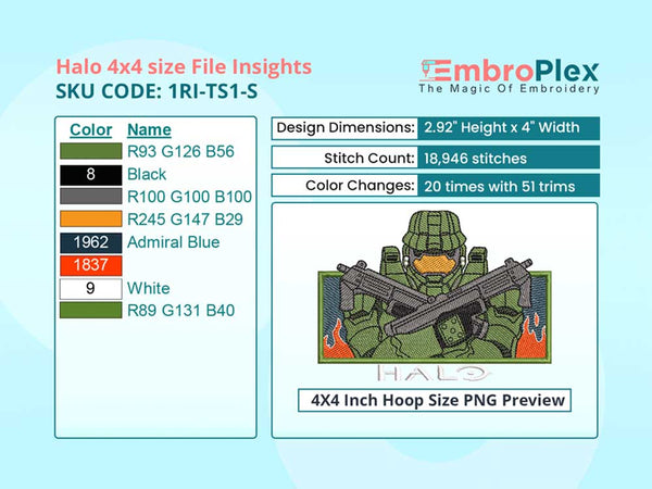 Anime-Inspired Halo Embroidery Design File - 4x4 Inch hoop Size Variation overview image