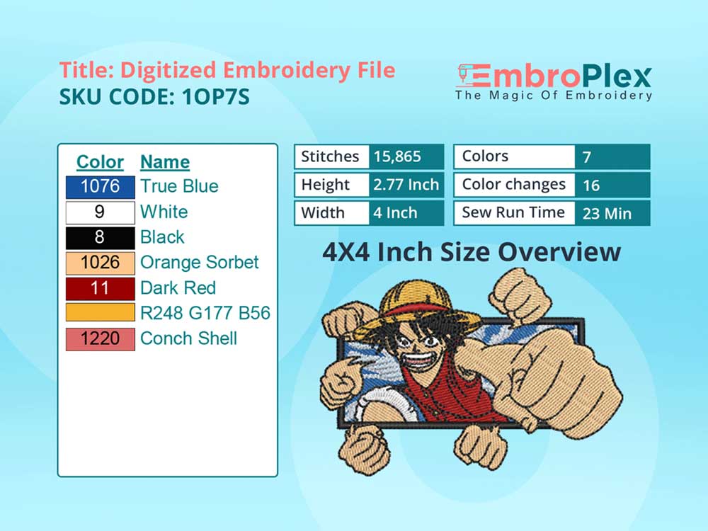 ワンピース DIESEL archive gold embroidery one-piece Luffy One Piece Embroidery Design – Digitizing Craft