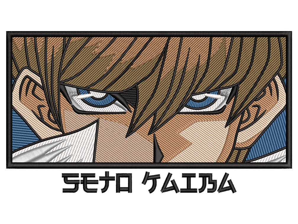  Cartoon-Inspired Seto Kaiba Embroidery Design File main image - This anime embroidery designs files featuring Seto Kaiba from Yu-Gi-Oh. Digital download in DST & PES formats. High-quality machine embroidery patterns by EmbroPlex.