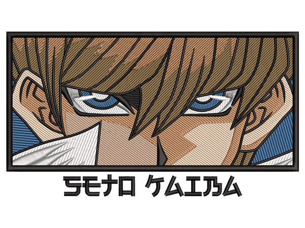  Cartoon-Inspired Seto Kaiba Embroidery Design File main image - This anime embroidery designs files featuring Seto Kaiba from Yu-Gi-Oh. Digital download in DST & PES formats. High-quality machine embroidery patterns by EmbroPlex.