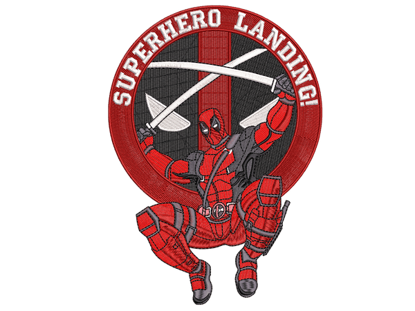 Super Hero-Inspired  DeadPool Embroidery Design File main image - This anime embroidery designs files featuring  DeadPool from Superhero. Digital download in DST & PES formats. High-quality machine embroidery patterns by EmbroPlex.