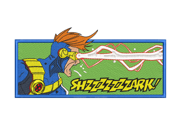 Super Hero-Inspired  Cyclops Embroidery Design File main image - This anime embroidery designs files featuring  Cyclops from Superhero. Digital download in DST & PES formats. High-quality machine embroidery patterns by EmbroPlex.
