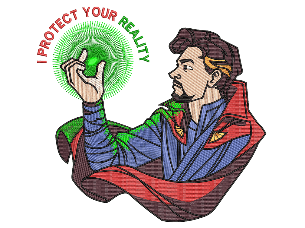  Super Hero-Inspired    Doctor Strange Embroidery Design File main image - This anime embroidery designs files featuring    Doctor Strange from Superhero. Digital download in DST & PES formats. High-quality machine embroidery patterns by EmbroPlex.