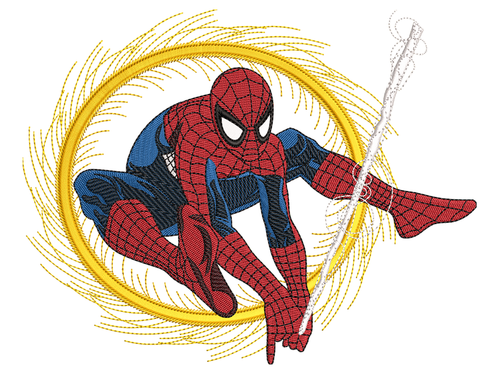  Super Hero-Inspired  Spider Man Embroidery Design File main image - This anime embroidery designs files featuring  Spider Man from Superhero. Digital download in DST & PES formats. High-quality machine embroidery patterns by EmbroPlex.