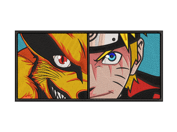 Anime-Inspired Anime Embroidery Design File main image - This anime embroidery designs files featuring Naruto & Fox from Naruto & Fox. Digital download in DST & PES formats. High-quality machine embroidery patterns by EmbroPlex.