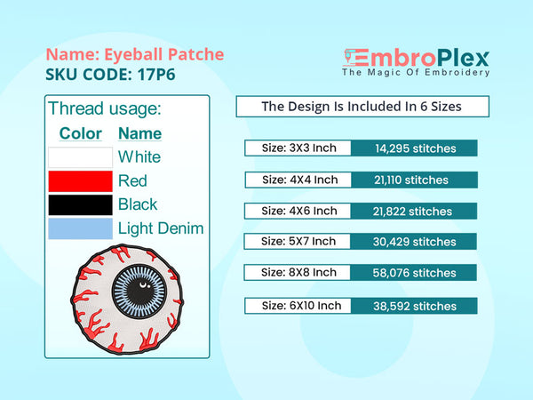 Anime Embroidery Design file Size Info