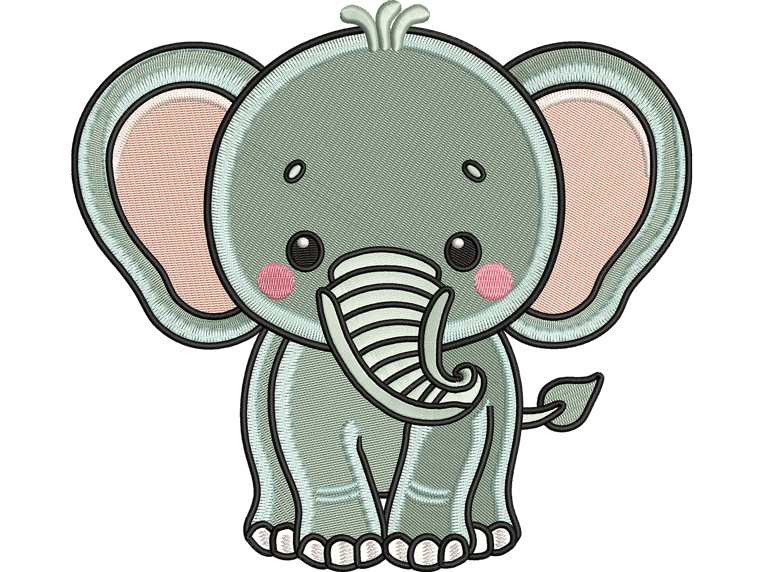 Baby Elephant Embroidery Design