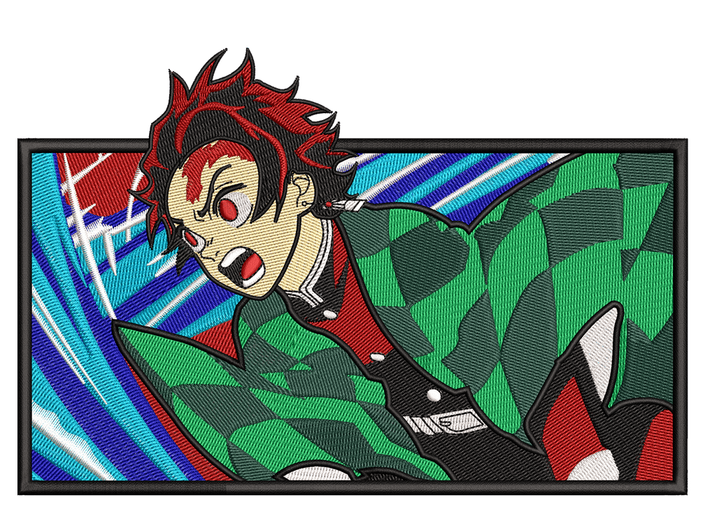 Anime-Inspired Tanjiro Kamado Embroidery Design File main image - This anime embroidery designs files featuring Tanjiro from Demon Slayer. Digital download in DST & PES formats. High-quality machine embroidery patterns by EmbroPlex.