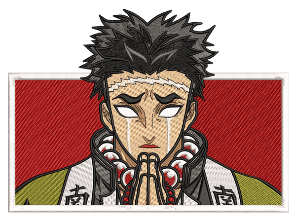 Anime-Inspired Gyomei Himejima Embroidery Design File main image - This anime embroidery designs files featuring Gyomei Himejima from Demon Slayer. Digital download in DST & PES formats. High-quality machine embroidery patterns by EmbroPlex.