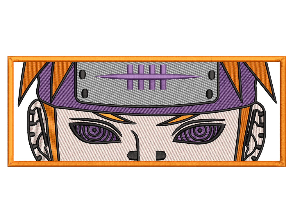 Anime-Inspired Anime Embroidery Design File main image - This anime embroidery designs files featuring Pain from Naruto. Digital download in DST & PES formats. High-quality machine embroidery patterns by EmbroPlex.