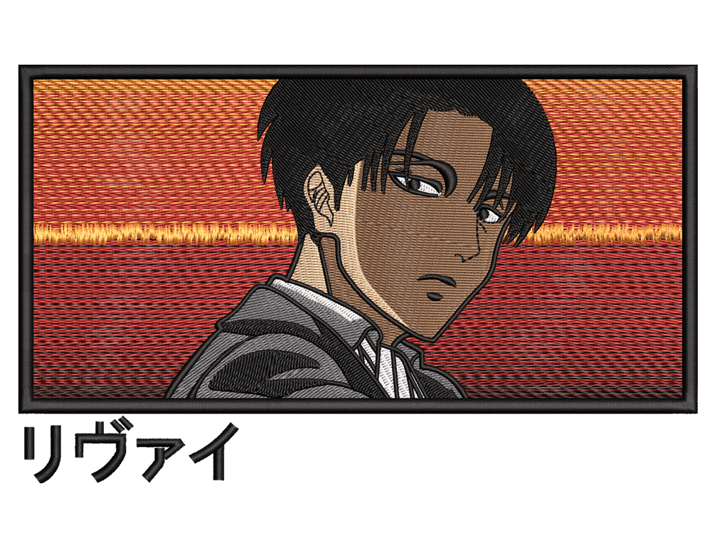 Anime-Inspired Levi Ackerman  Embroidery Design File main image - This anime embroidery designs files featuring Levi Ackerman  from Attack on Titan. Digital download in DST & PES formats. High-quality machine embroidery patterns by EmbroPlex.