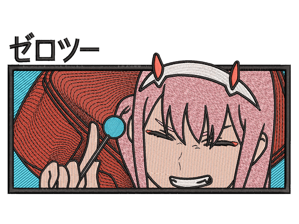  Anime-Inspired Zero Two Embroidery Design File main image - This anime embroidery designs files featuring Zero Two from Darling in the Franxx . Digital download in DST & PES formats. High-quality machine embroidery patterns by EmbroPlex.
