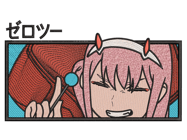  Anime-Inspired Zero Two Embroidery Design File main image - This anime embroidery designs files featuring Zero Two from Darling in the Franxx . Digital download in DST & PES formats. High-quality machine embroidery patterns by EmbroPlex.