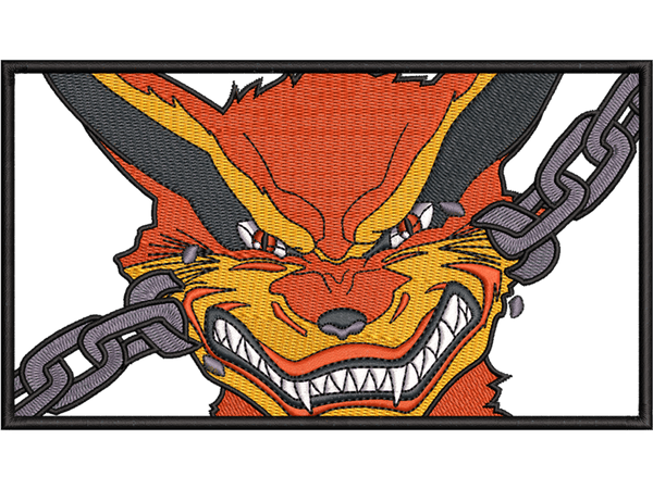 Kurama Embroidery Design File main image - This Anime embroidery design file features Kurama from Naruto. Digital download in DST & PES formats. High-quality machine embroidery patterns by EmbroPlex.