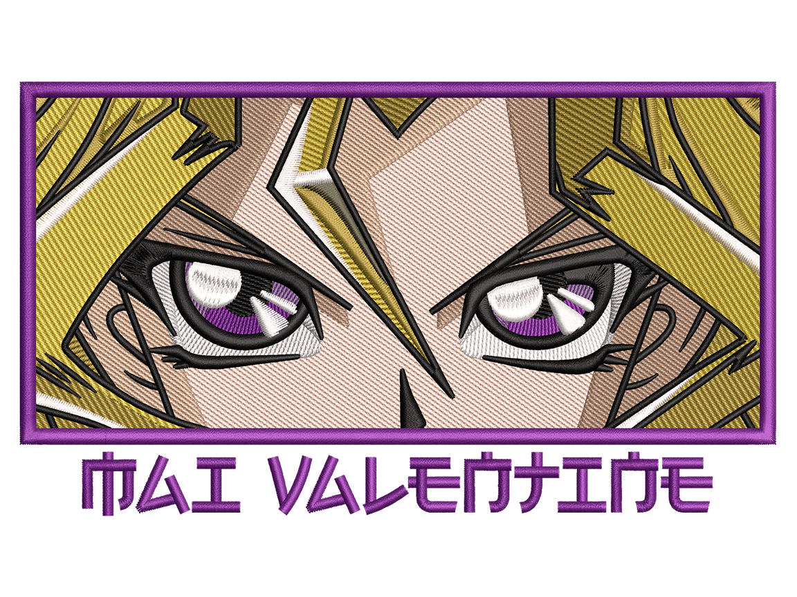  Anime-Inspired Mai Valentine Embroidery Design File main image - This anime embroidery designs files featuring Mai Valentine from Yu-Gi-Oh. Digital download in DST & PES formats. High-quality machine embroidery patterns by EmbroPlex.