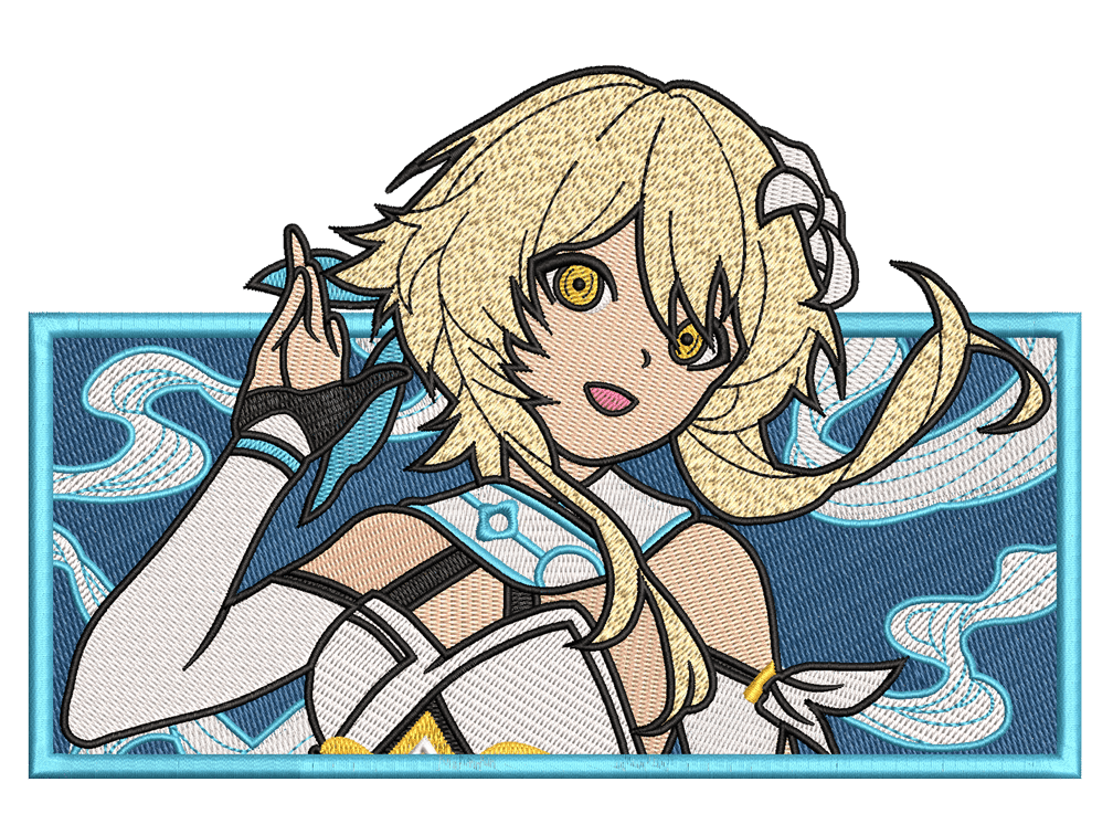 Anime-Inspired Genshin Impact Embroidery Design File main image - This anime embroidery designs files featuring Genshin Impact from  Genshin Impact . Digital download in DST & PES formats. High-quality machine embroidery patterns by EmbroPlex.