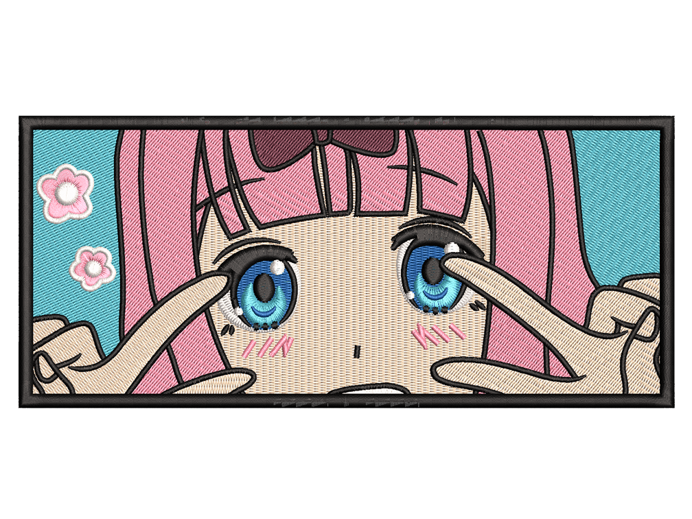 Anime-Inspired Chika Fujiwara Embroidery Design File main image - This anime embroidery designs files featuring Chika Fujiwara from   Love Is War. Digital download in DST & PES formats. High-quality machine embroidery patterns by EmbroPlex.