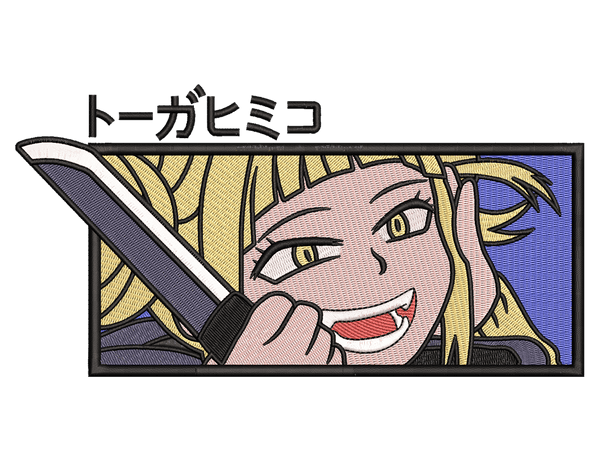 Anime-Inspired Himiko Toga Embroidery Design File main image - This anime embroidery designs files featuring Himiko Toga from My Hero Academia . Digital download in DST & PES formats. High-quality machine embroidery patterns by EmbroPlex.