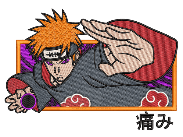 Anime-Inspired Anime Embroidery Design File main image - This anime embroidery designs files featuring Pain from Naruto. Digital download in DST & PES formats. High-quality machine embroidery patterns by EmbroPlex.