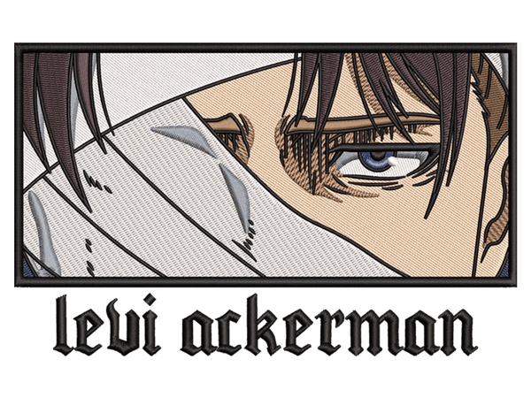  Anime-Inspired Levi Ackerman  Embroidery Design File main image - This anime embroidery designs files featuring Levi Ackerman  from Attack on Titan. Digital download in DST & PES formats. High-quality machine embroidery patterns by EmbroPlex.