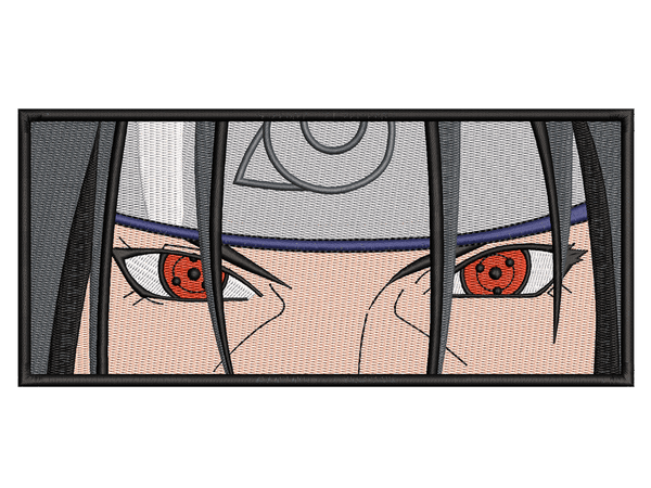 Anime-Inspired Anime Embroidery Design File main image - This anime embroidery designs files featuring Itachi Uchiha from Naruto. Digital download in DST & PES formats. High-quality machine embroidery patterns by EmbroPlex.