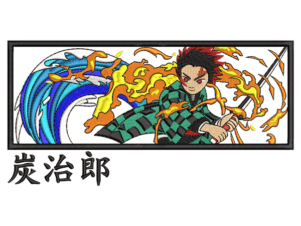  Anime-Inspired Tanjiro Kamado Embroidery Design File main image - This anime embroidery designs files featuring Tanjiro Kamado from Demon Slayer. Digital download in DST & PES formats. High-quality machine embroidery patterns by EmbroPlex.