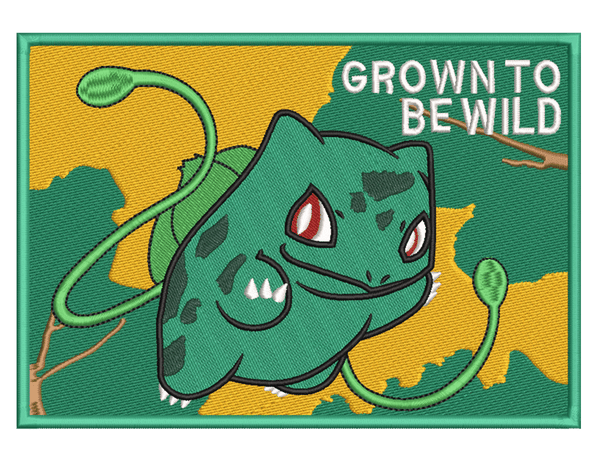 Cartoon-Inspired Bulbasaur Embroidery Design File main image - This Cartoon embroidery designs files featuring Bulbasaur from Pokemon. Digital download in DST & PES formats. High-quality machine embroidery patterns by EmbroPlex.