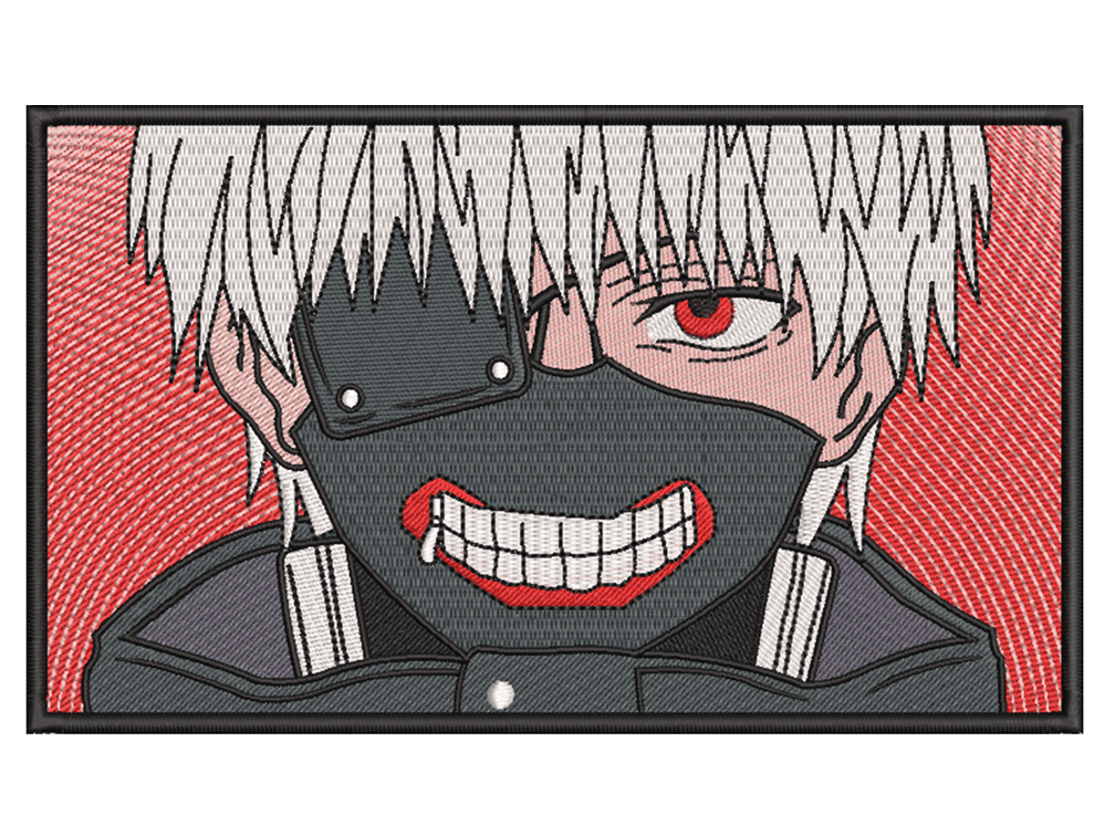 Anime-Inspired Ken kaneki Embroidery Design File main image - This anime embroidery designs files featuring Ken kaneki from Tokyo Ghoul . Digital download in DST & PES formats. High-quality machine embroidery patterns by EmbroPlex.