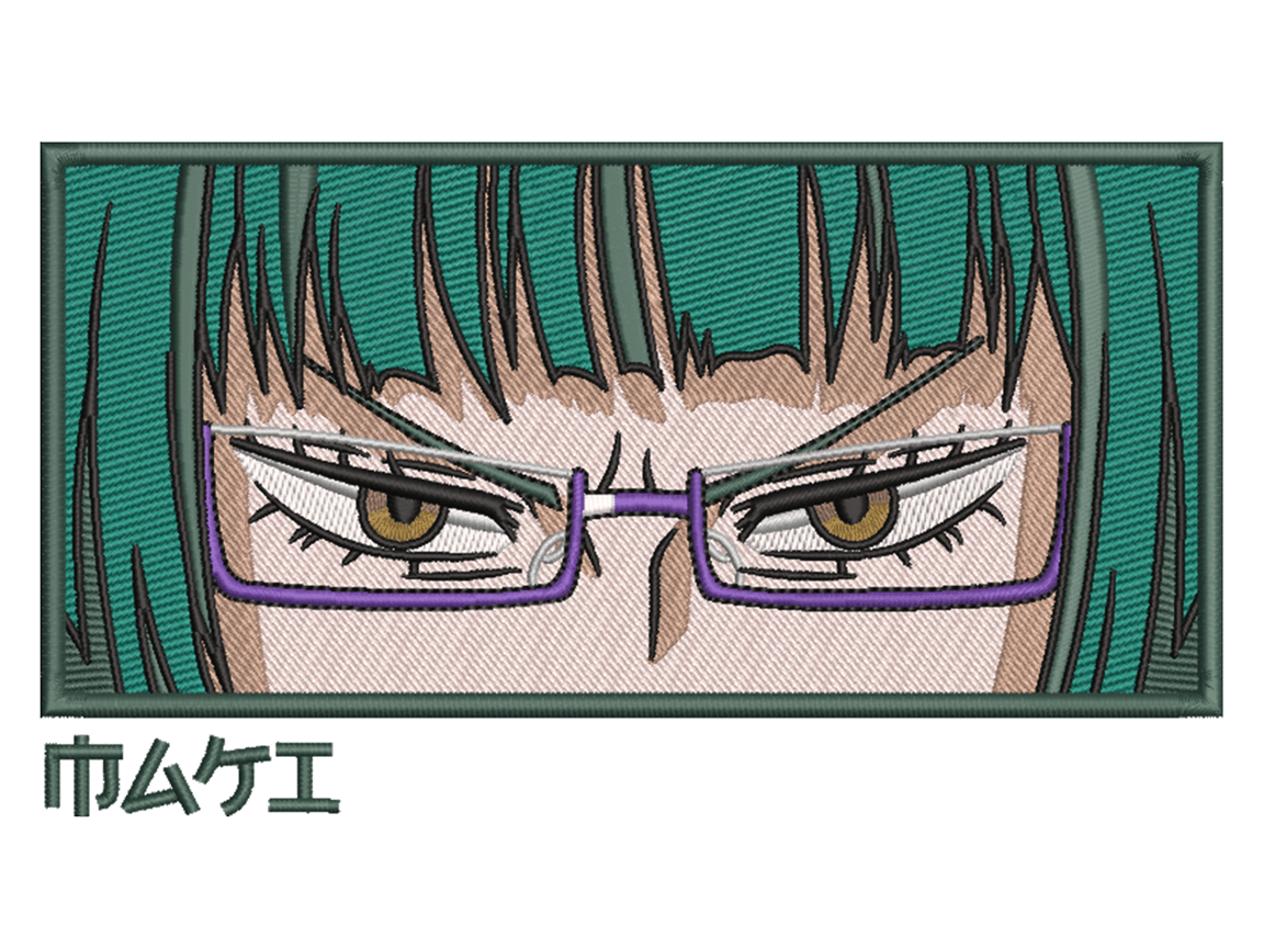 Anime-Inspired Maki Zenin Embroidery Design File main image - This anime embroidery designs files featuring Maki Zenin from Jujutsu Kaisen. Digital download in DST & PES formats. High-quality machine embroidery patterns by EmbroPlex.