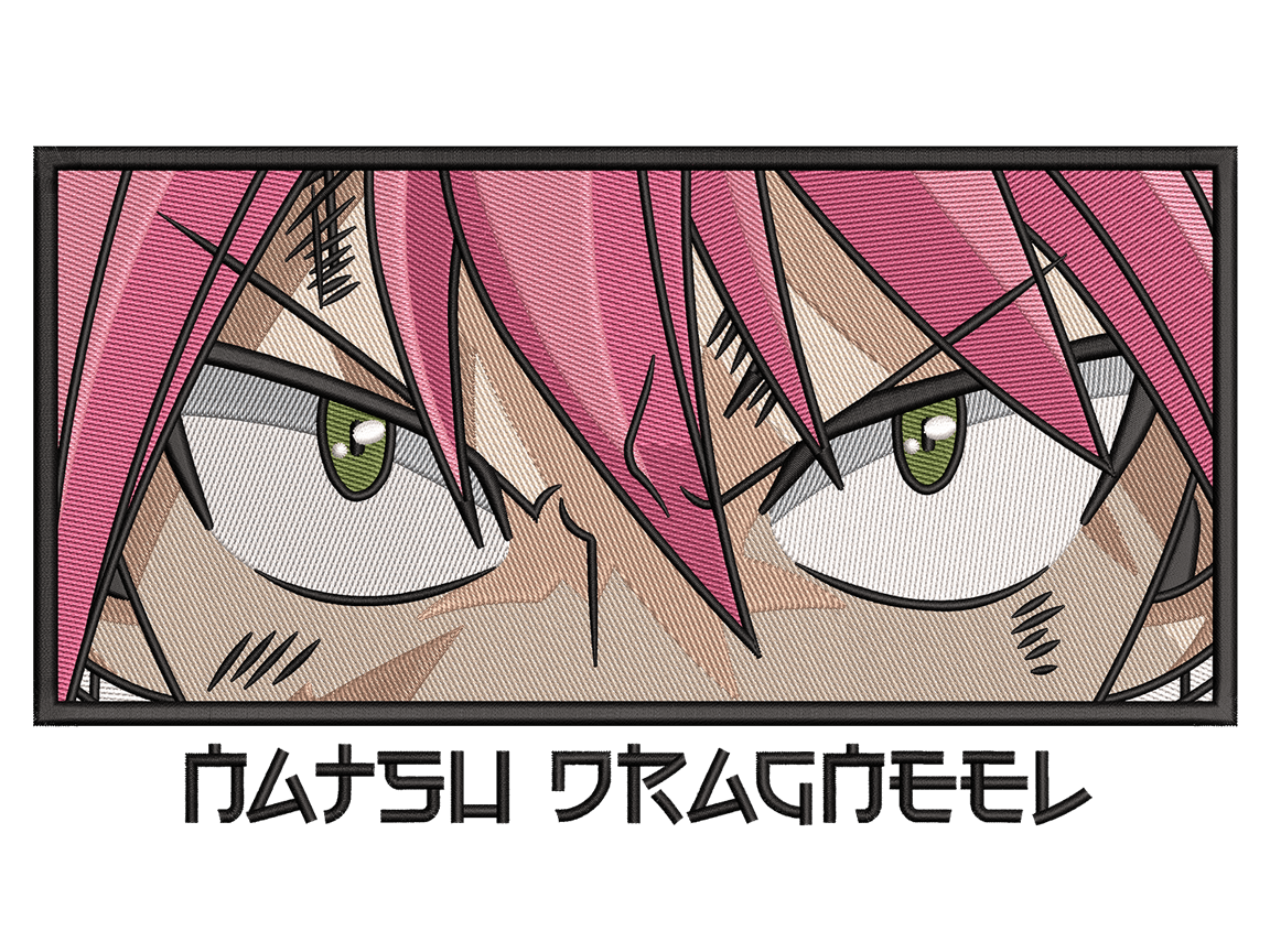 Anime-Inspired Natsu Dragneel Embroidery Design File main image - This anime embroidery designs files featuring Natsu Dragneel from Fairy Tail. Digital download in DST & PES formats. High-quality machine embroidery patterns by EmbroPlex.