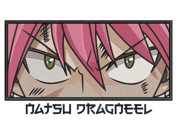 Anime-Inspired Natsu Dragneel Embroidery Design File main image - This anime embroidery designs files featuring Natsu Dragneel from Fairy Tail. Digital download in DST & PES formats. High-quality machine embroidery patterns by EmbroPlex.