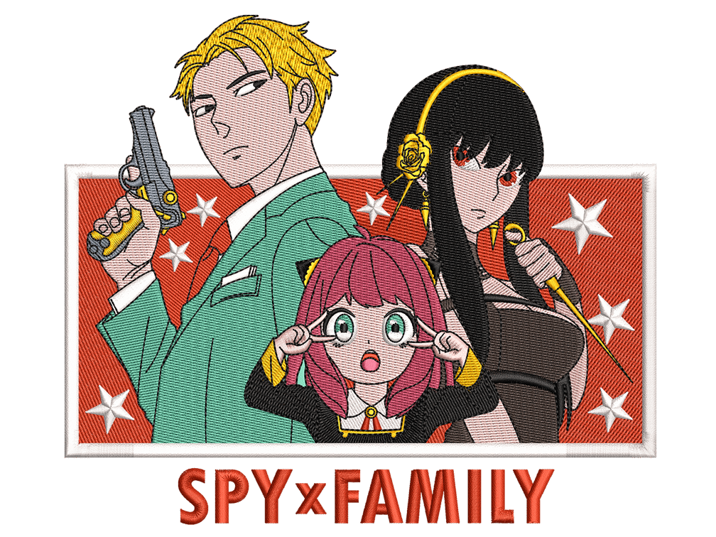 Anime-Inspired Spy x Family Embroidery Design File main image - This anime embroidery designs files featuring Spy x Family from Spy x Family. Digital download in DST & PES formats. High-quality machine embroidery patterns by EmbroPlex.