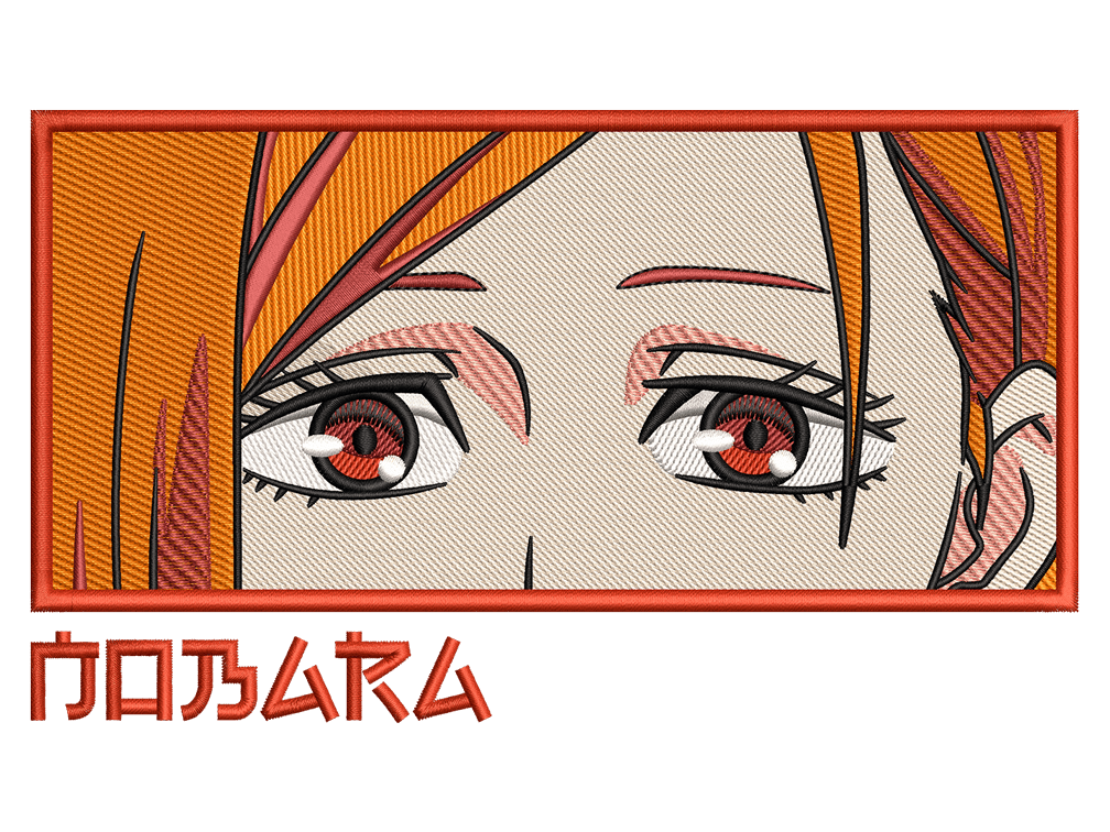 Anime-Inspired Nobara Kugisaki Embroidery Design File main image - This anime embroidery designs files featuring Nobara Kugisaki from Jujutsu Kaisen. Digital download in DST & PES formats. High-quality machine embroidery patterns by EmbroPlex.