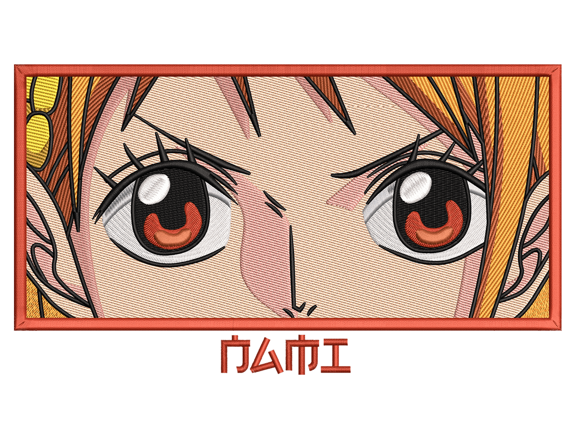 Anime-Inspired Nami Embroidery Design File main image - This anime embroidery designs files featuring Nami from One Piece. Digital download in DST & PES formats. High-quality machine embroidery patterns by EmbroPlex.
