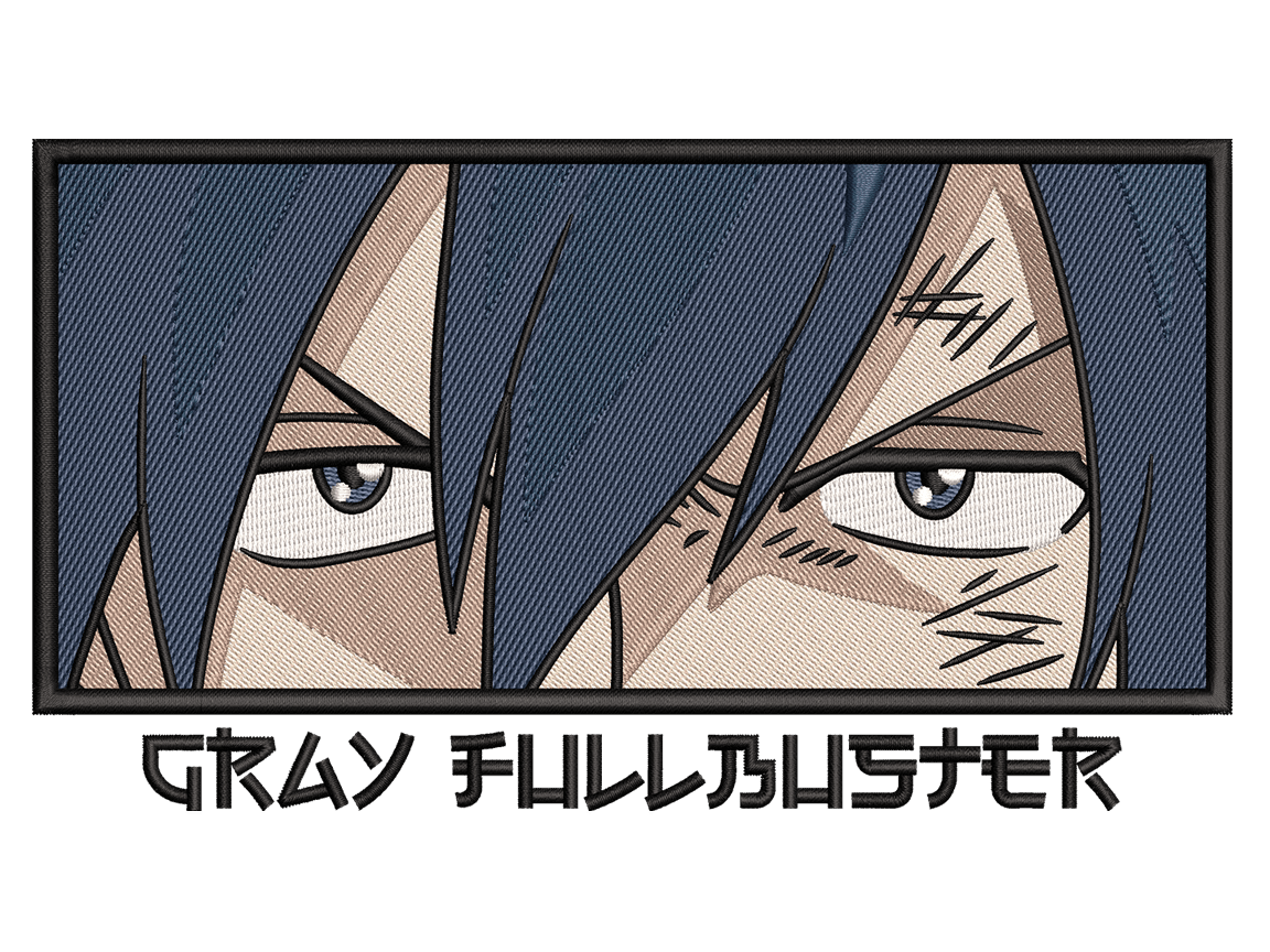 Anime-Inspired Gray Fullbuster Embroidery Design File main image - This anime embroidery designs files featuring Gray Fullbuster from Fairy Tail. Digital download in DST & PES formats. High-quality machine embroidery patterns by EmbroPlex.
