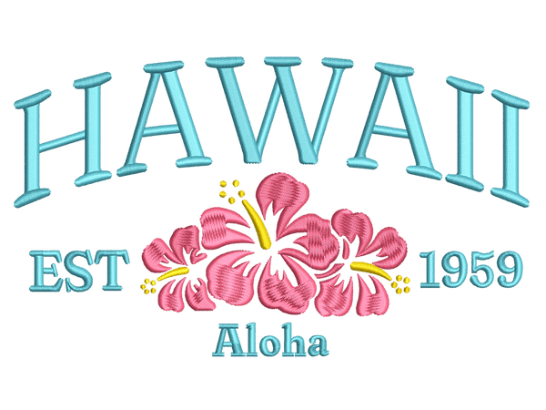 Cities and Countries-Inspired HAWAII Embroidery Design File main image - This Cities and Countries embroidery designs files featuring HAWAII from Cities and Countries. Digital download in DST & PES formats. High-quality machine embroidery patterns by EmbroPlex.