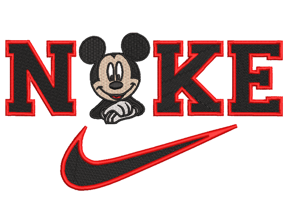 Mickey Mouse ft. Swoosh Embroidery Design File