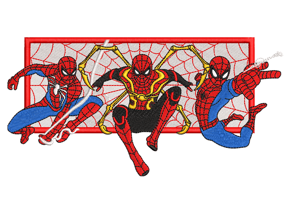 Super Hero-Inspired Spiderman Embroidery Design File main image - This anime embroidery designs files featuring Spiderman from Super Hero. Digital download in DST & PES formats. High-quality machine embroidery patterns by EmbroPlex.