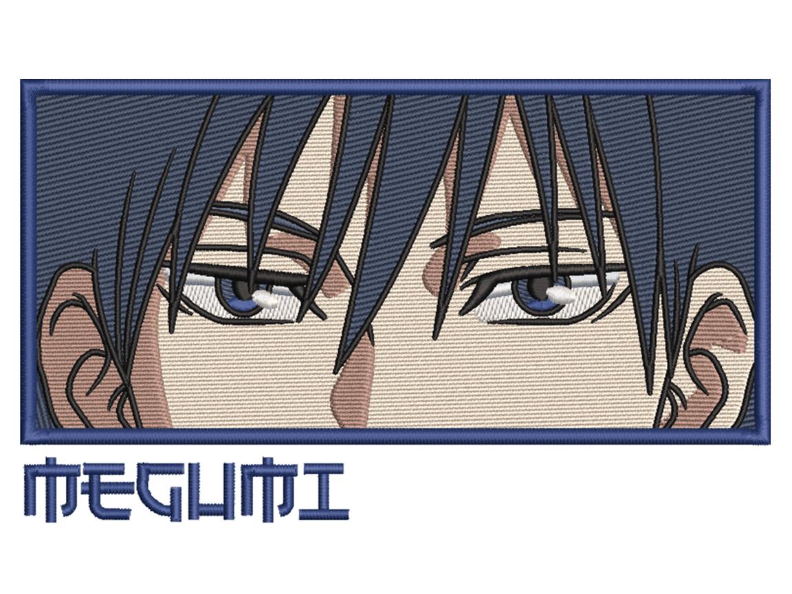 Anime-Inspired Megumi Fushiguro Embroidery Design File main image - This anime embroidery designs files featuring Megumi Fushiguro from Hunter X Hunter. Digital download in DST & PES formats. High-quality machine embroidery patterns by EmbroPlex.
