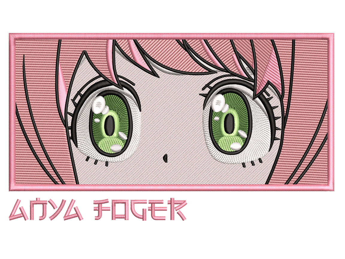 Anime-Inspired Anya Forger Embroidery Design File main image - This anime embroidery designs files featuring Anya Forger from Spy x Family. Digital download in DST & PES formats. High-quality machine embroidery patterns by EmbroPlex.