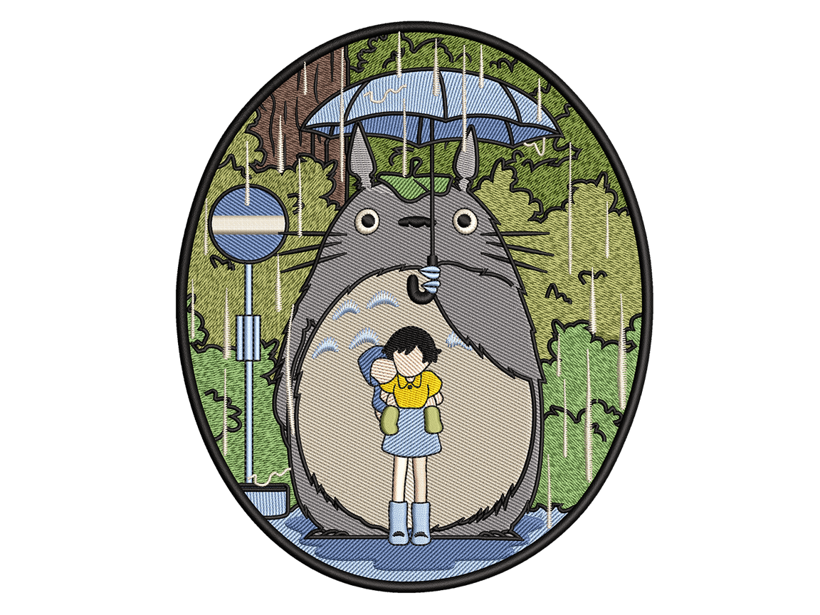 Anime-Inspired My Neighbour Totoro Embroidery Design File main image - This anime embroidery designs files featuring My Neighbour Totoro from Studio Ghibli. Digital download in DST & PES formats. High-quality machine embroidery patterns by EmbroPlex.
