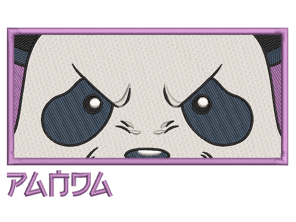 Anime-Inspired Panda Embroidery Design File main image - This anime embroidery designs files featuring Panda from Jujutsu Kaisen. Digital download in DST & PES formats. High-quality machine embroidery patterns by EmbroPlex.