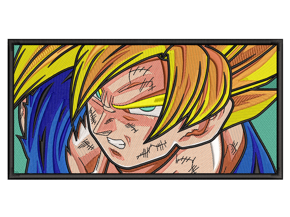 Anime-Inspired Goku Embroidery Design File main image - This anime embroidery designs files featuring Goku from Dragon Ball Digital download in DST & PES formats. High-quality machine embroidery patterns by EmbroPlex.