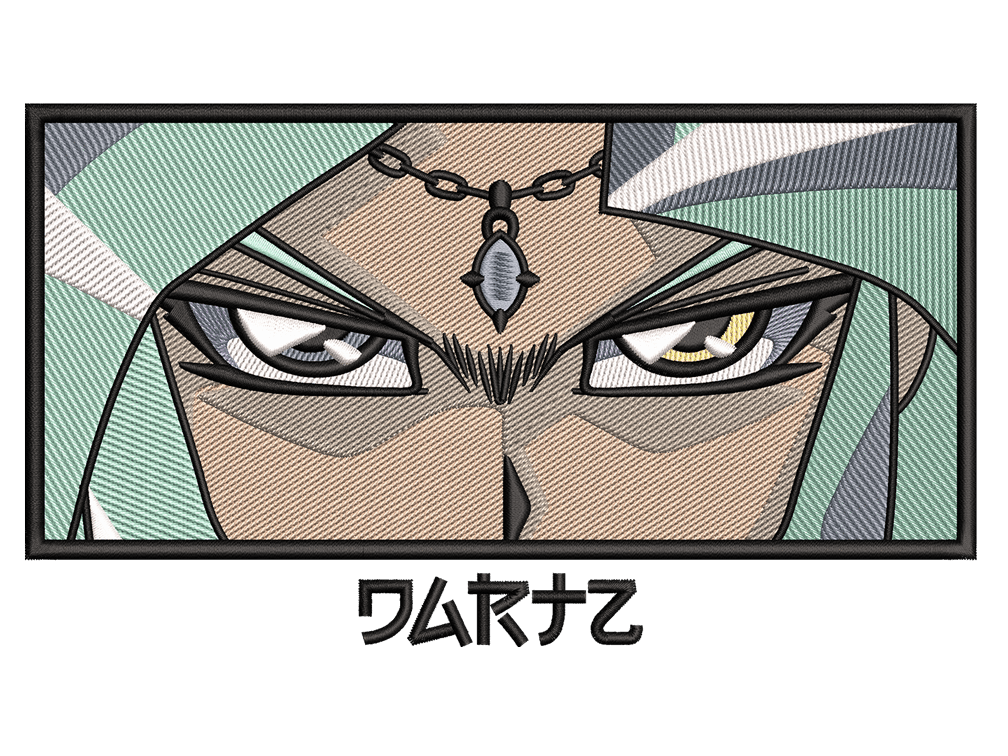 Anime-Inspired Dartz Embroidery Design File main image - This anime embroidery designs files featuring Dartz  from Yu-Gi-Oh. Digital download in DST & PES formats. High-quality machine embroidery patterns by EmbroPlex.