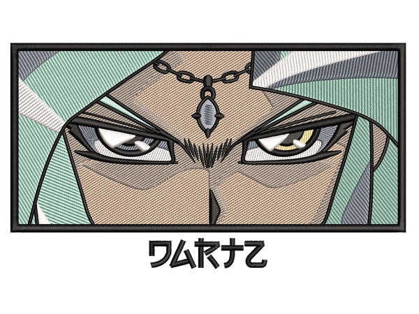 Anime-Inspired Dartz Embroidery Design File main image - This anime embroidery designs files featuring Dartz  from Yu-Gi-Oh. Digital download in DST & PES formats. High-quality machine embroidery patterns by EmbroPlex.