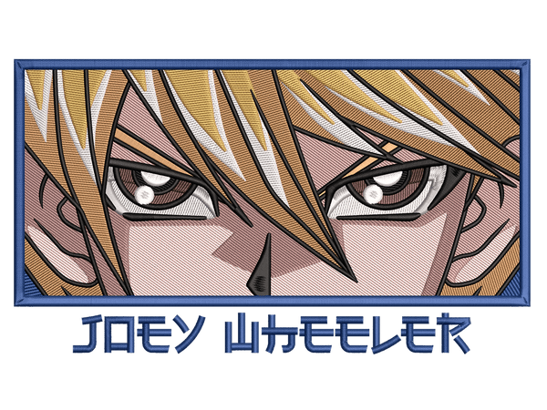 Anime-Inspired Joey Wheeler Embroidery Design File main image - This anime embroidery designs files featuring Joey Wheeler  from Yu-Gi-Oh. Digital download in DST & PES formats. High-quality machine embroidery patterns by EmbroPlex.